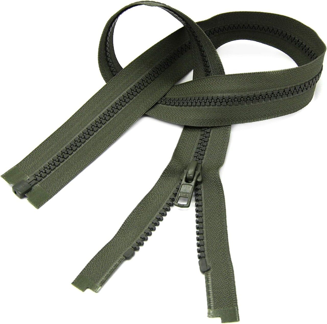 28" Vislon Zipper ~ YKK #5 Molded Plastic ~ Separating - 567 Olive Green (1 Zipper/Pack)